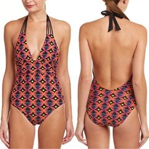NEW NWT Trina Turk Africana Low Back Halter Swimsuit